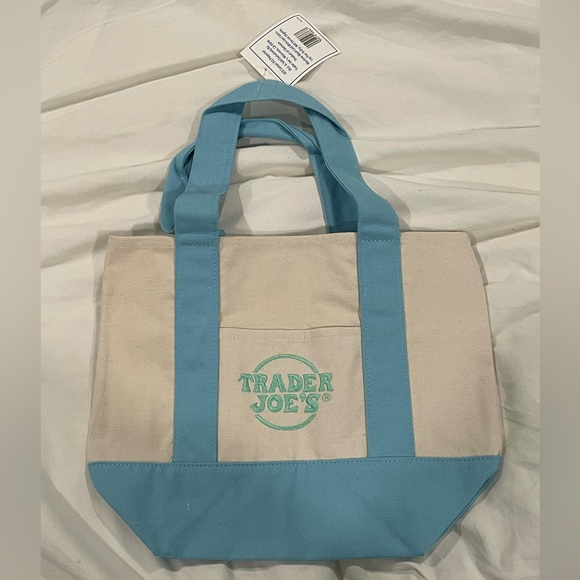 Handbags - Trader Joe’s Mini Tote Blue with Mint Green Accents